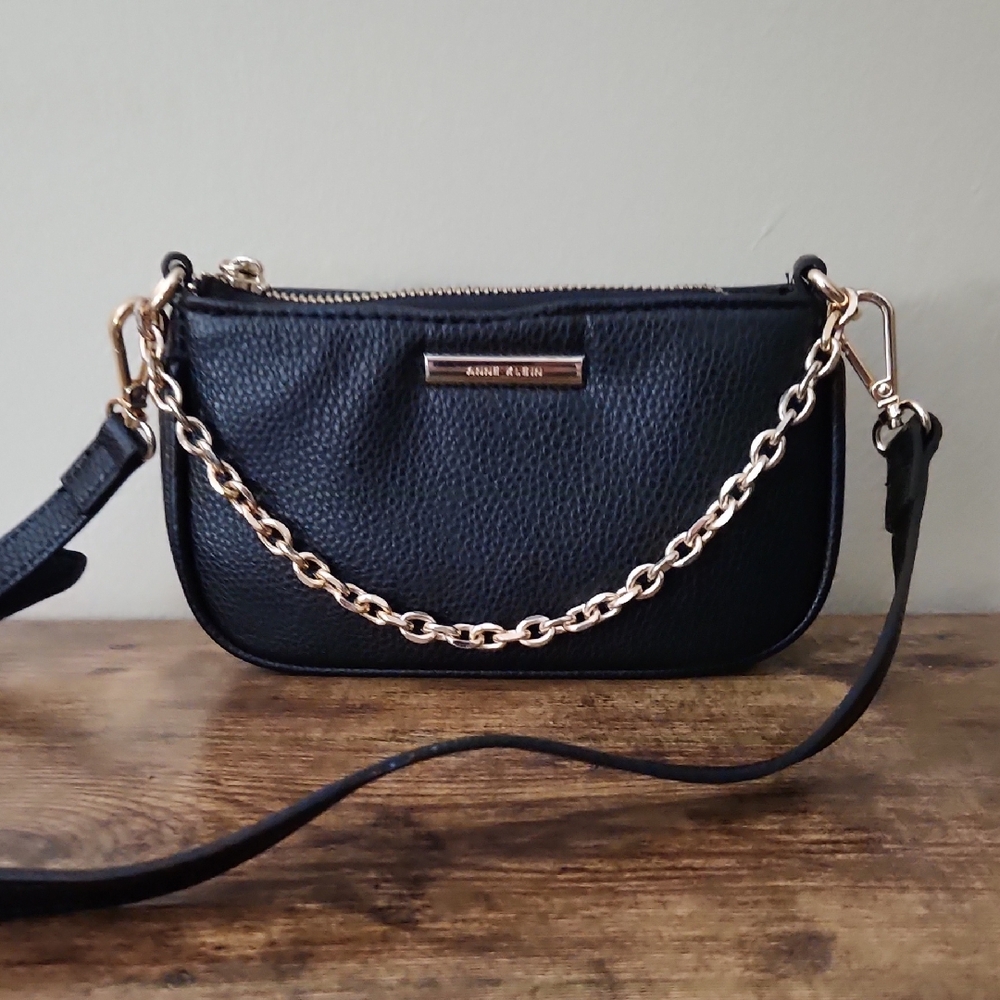 Anne Klein Black Chain Shoulder Bag